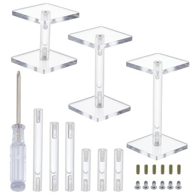 AHANDMAKER 6Pcs Combat Risers for Flying Miniatures 3 Styles Airplane Model Display Holders with Different Heights for Tabletop RPG and Board Games Watch Jewelry Display, Clear