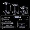 AHANDMAKER 6Pcs Combat Risers for Flying Miniatures 3 Styles Airplane Model Display Holders with Different Heights for Tabletop RPG and Board Games Watch Jewelry Display, Clear view 4