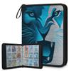 Kuquteed Liones Face Trading Card Binder 4 Pocket 400 Cards Holder Collector Album with 50 Removable Sleeves Gifts for Boys Girls Blue Gray Sports Game Cards view 1