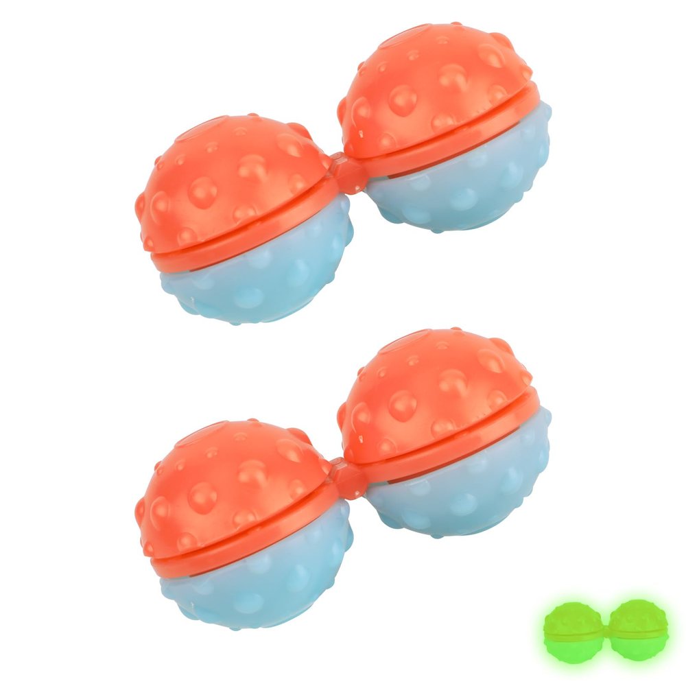 2pcs Fidget Spinner Ball, PP Fidget Spinner Ball with Night Fluorescence Hand Massage Toy Gift with ASMR Sounds for Kids Teens Adults (Orange)