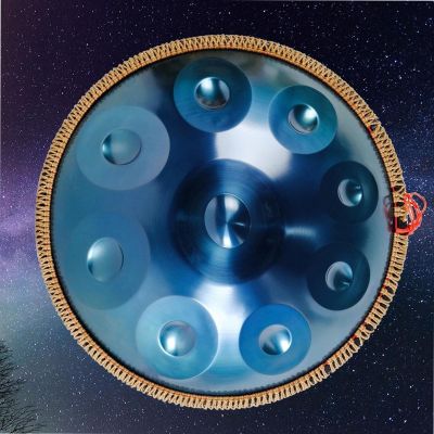 22 Inch Steel Hand Pan Percussion Instruments, D Minor 9/10/12 Notes Hand Pan Drum For Adults And Kids, 432Hz Harmonic Percussion Instrument With Handpan Case And Mallets(Blue,12 notes)