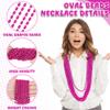 100PCS Breast Cancer Awareness Accessories, Oval Pink Bead Necklace Party Favors, 32" Metallic Mardi Gras Necklace Stuff, Festival Parade Throw Accessories for Wedding Birthday Celebrations Decor view 2