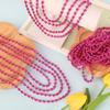 100PCS Breast Cancer Awareness Accessories, Oval Pink Bead Necklace Party Favors, 32" Metallic Mardi Gras Necklace Stuff, Festival Parade Throw Accessories for Wedding Birthday Celebrations Decor view 4