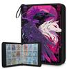Kuquteed Animals Crow Fox Trading Card Binder 4 Pocket 400 Cards Holder Collector Album with 50 Removable Sleeves Gifts for Boys Girls Purple White Sports Game Cards view 1