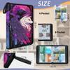 Kuquteed Animals Crow Fox Trading Card Binder 4 Pocket 400 Cards Holder Collector Album with 50 Removable Sleeves Gifts for Boys Girls Purple White Sports Game Cards view 3