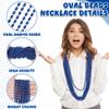 EOBOH 100PCS Blue Bead Necklace, Oval Blue Beads Stuff Accessories, 32" Mardi Gras Beads Necklace Costume, Festival Events Parade Throw for Xmas Mardi Gras Wedding Gender Reveal Party Supplies view 2