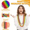 EOBOH 12PCS Mardi Gras Beads Neon, Glow in the Dark Metallic 8 Kinds of Color Bead Necklaces, 33" Beaded Necklace Costume Party Favor Supplies for Festival Parade Throw Accessories Wedding Birthday view 2