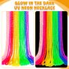 EOBOH 12PCS Mardi Gras Beads Neon, Glow in the Dark Metallic 8 Kinds of Color Bead Necklaces, 33" Beaded Necklace Costume Party Favor Supplies for Festival Parade Throw Accessories Wedding Birthday view 3