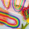 EOBOH 12PCS Mardi Gras Beads Neon, Glow in the Dark Metallic 8 Kinds of Color Bead Necklaces, 33" Beaded Necklace Costume Party Favor Supplies for Festival Parade Throw Accessories Wedding Birthday view 4