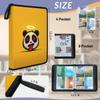 Kuquteed Angel Halo Panda Trading Card Binder 9 Pocket 900 Cards Holder Collector Album with 50 Removable Sleeves Toys Gifts for Boys Girls Golden Yellow Sports Game Cards view 3