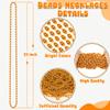 120Pcs Orange Mardi Gras Beads Necklaces, 33 Inch Orange Halloween Party Favors, Halloween Bead Necklaces Festival Accessories for Trick or Treat Parade Mardi Gras Throws Holiday Party Supplies view 2
