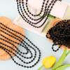 Black Mardi Gras Beads, 24PCS Black Bead Necklaces Bulk, 32" Oval Costume Halloween Beaded Necklaces, Festival Parade Throw for Halloween Wedding Party Events Stuff Accessories Supplies Decorations view 4