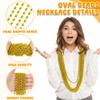 100PCS Mardi Gras Beads, Gold Oval Beaded Necklace Stuff, 32" Mardi Gras Christmas Beaded Necklace Costume Bulk, Festival Parade Throw Accessories for Mardi Gras St Patricks Christmas Celebrations view 2