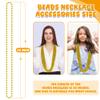 100PCS Mardi Gras Beads, Gold Oval Beaded Necklace Stuff, 32" Mardi Gras Christmas Beaded Necklace Costume Bulk, Festival Parade Throw Accessories for Mardi Gras St Patricks Christmas Celebrations view 3