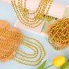 100PCS Mardi Gras Beads, Gold Oval Beaded Necklace Stuff, 32" Mardi Gras Christmas Beaded Necklace Costume Bulk, Festival Parade Throw Accessories for Mardi Gras St Patricks Christmas Celebrations view 4