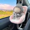 SwiftServ Doll Car Seat for 38 inch Figures, Fits Character Plushes, Blind Box Dolls & Vinyl Collectibles, Includes Air Vent Clip & Desktop Stand, Cute Car Ornament for Collectors (Grey) view 2