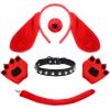 5Pcs Red Dog Book Character Costume Accessories Set Including Dog Ears Headband Nose Tail Gloves for World Book Day Cosplay Party Supplies view 1