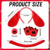 5Pcs Red Dog Book Character Costume Accessories Set Including Dog Ears Headband Nose Tail Gloves for World Book Day Cosplay Party Supplies view 3