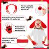 5Pcs Red Dog Book Character Costume Accessories Set Including Dog Ears Headband Nose Tail Gloves for World Book Day Cosplay Party Supplies view 4