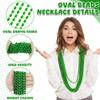 100PCS Bead Necklace, Green St Patricks Oval Beads Necklace Accessories, Mardi Gras St Patricks Xmas Necklaces, Festive Accessories for Christmas Mardi Gras St. Patricks Parade Throw Decorations view 2