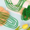 100PCS Bead Necklace, Green St Patricks Oval Beads Necklace Accessories, Mardi Gras St Patricks Xmas Necklaces, Festive Accessories for Christmas Mardi Gras St. Patricks Parade Throw Decorations view 4