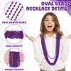 Bead Necklaces, 24PCS Purple Party Favors, Metallic 32" Oval Purple Mardi Gras Beads Necklaces Costume for Festival Parade Throw Accessories Halloween Mardi Gras Wedding Birthday Celebrations Decor view 2