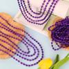 Bead Necklaces, 24PCS Purple Party Favors, Metallic 32" Oval Purple Mardi Gras Beads Necklaces Costume for Festival Parade Throw Accessories Halloween Mardi Gras Wedding Birthday Celebrations Decor view 4