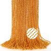 24PCS Orange Bead Necklace, Metallic Oval Orange Mardi Gras Beads, Aesthetic 32" Necklaces Bulk Costume Beaded for Festival Parade Throw Accessories for Halloween Wedding Celebrations Decorations view 1