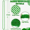 120Pcs Green Mardi Gras Beads Necklaces, 33 Inch Oval Beads Necklace St Patricks Day Accessories, Green Beaded Necklace Mardi Gras Favors Carnival Theme Party Decorations Christmas Party Favors view 2