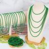120Pcs Green Mardi Gras Beads Necklaces, 33 Inch Oval Beads Necklace St Patricks Day Accessories, Green Beaded Necklace Mardi Gras Favors Carnival Theme Party Decorations Christmas Party Favors view 3