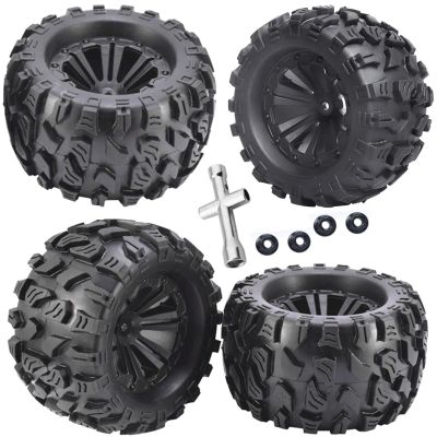 2.8" Preglued RC Truck Tires and Wheels 12mm Hex for 1/10 Rustler Stampede Hoss 2wd 4x4 vxl Tires Wheels Arrma Tires Wheels Redcat Volcano Tires