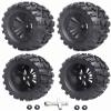2.8" Preglued RC Truck Tires and Wheels 12mm Hex for 1/10 Rustler Stampede Hoss 2wd 4x4 vxl Tires Wheels Arrma Tires Wheels Redcat Volcano Tires view 2