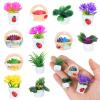 12 PCS Mini Dollhouse Accessories Potted Plants, Miniature Plants for Doll House Tiny Fake Greenery Bonsai Ornament Crafts for Adults Dollhouse Decoration and DIY Handicrafts view 1
