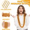 100PCS Bead Necklace, Orange Oval Halloween Beaded Necklace Party Favors, 32" Mardi Gras Bead Necklaces, Festival Parade Orange Throw Accessories for Mardi Gras Halloween Events Celebrations Decor view 2