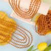 100PCS Bead Necklace, Orange Oval Halloween Beaded Necklace Party Favors, 32" Mardi Gras Bead Necklaces, Festival Parade Orange Throw Accessories for Mardi Gras Halloween Events Celebrations Decor view 4