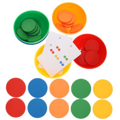 BESPORTBLE 1 Set Color Sorting Bowls Educational Learning Game for Preschool Develops Fine Motor Skills Safe Bright Colors for Counting and Matching Activities