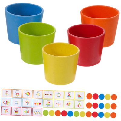 BESPORTBLE 1 Set Color Sorting Cups Kit Educational Montessori Color Learning for Sorting Cups for Cognitive Development and Hand Eye Coordination Birthday Present