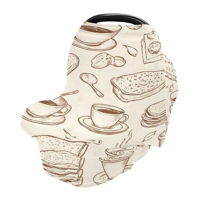 Baby Car Seat Canopy Covers Nursing Cover Stretchy Boys Girls Breakfast Time Carrier Cover Breastfeeding Cover Breathable