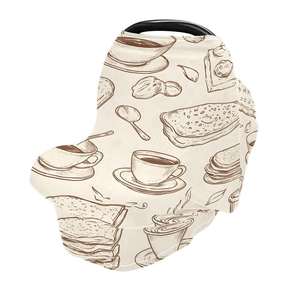 Baby Car Seat Canopy Covers Nursing Cover Stretchy Boys Girls Breakfast Time Carrier Cover Breastfeeding Cover Breathable