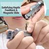 FELIXCONN Metal Haptic Magnetic Slider - Robot Gun Fidget Toy for Adults (ADHD Focus), Stress & Anxiety Relief, Portable EDC Heavy Duty Fidget - Antique Silver view 3