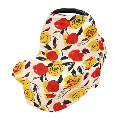 Baby Car Seat Canopy Covers Nursing Cover Stretchy Boys Girls Yellow Red Rose Carrier Cover Breastfeeding Cover Breathable