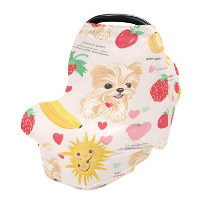 Baby Car Seat Canopy Covers Nursing Cover Stretchy Boys Girls Dog Banana Fruit Carrier Cover Breastfeeding Cover Breathable