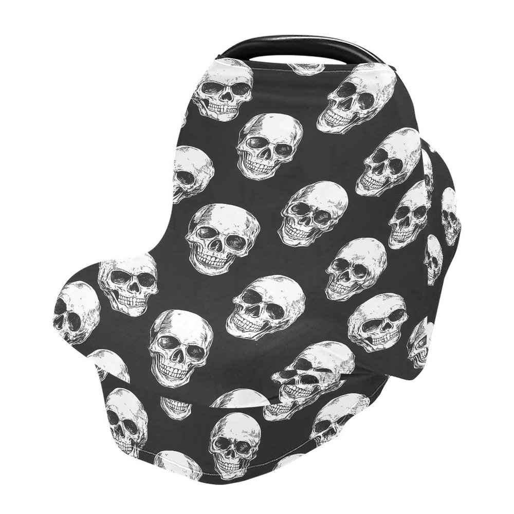 Baby Car Seat Canopy Covers Nursing Cover Stretchy Boys Girls Skeleton Carrier Cover Breastfeeding Cover Breathable