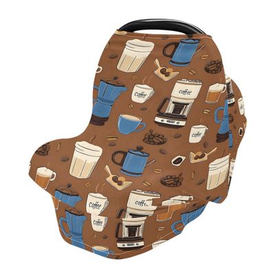 Baby Car Seat Canopy Covers Nursing Cover Stretchy Boys Girls Coffee Time 4 Carrier Cover Breastfeeding Cover Breathable