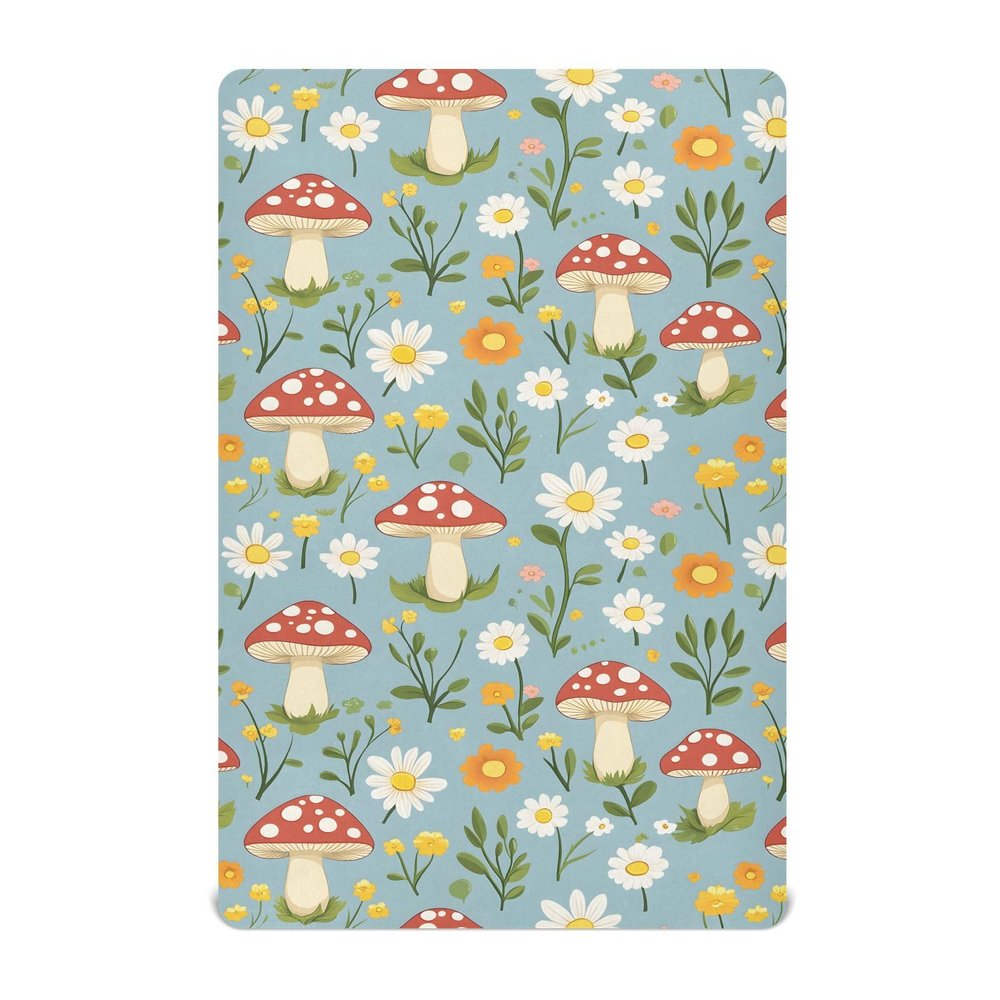 Baby Fitted Mini Crib Sheets Portable Playard Sheets Stretchy Mushroom White Daisy Soft Modal