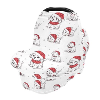 Baby Car Seat Canopy Covers Nursing Cover Stretchy Boys Girls Dog Red Hat Carrier Cover Breastfeeding Cover Breathable