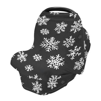 Baby Car Seat Canopy Covers Nursing Cover Stretchy Boys Girls White Snow Black Carrier Cover Breastfeeding Cover Breathable