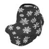 Baby Car Seat Canopy Covers Nursing Cover Stretchy Boys Girls White Snow Black Carrier Cover Breastfeeding Cover Breathable view 1