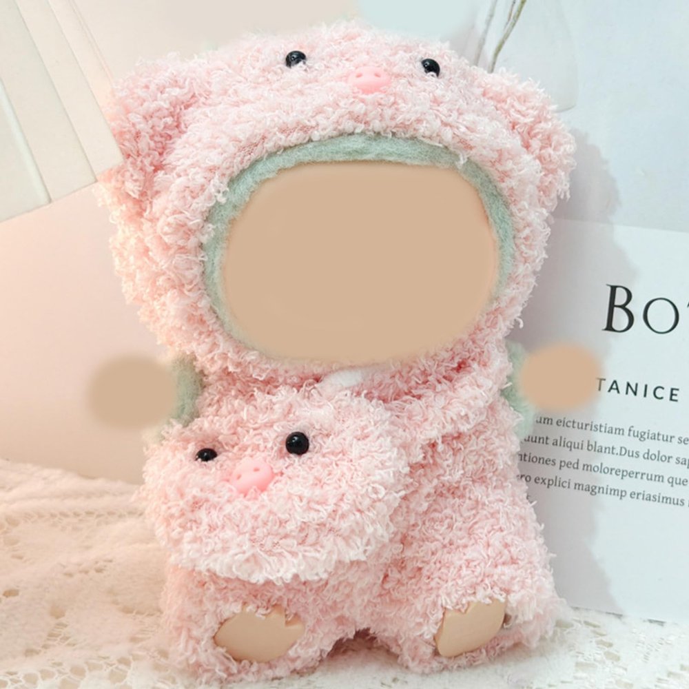 Cute Shark Clothes Sets for 17cm Dolls(Only Clothing No Doll) Clothing Accessories, Animal Disguise Outfits for Doll Clothes Replacement (Pinkpig)