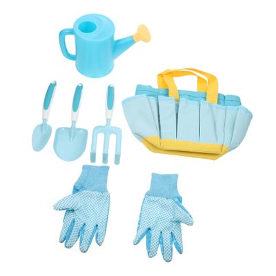 BESPORTBLE Kids Gardening Tools Set Plastic Shovel Rake and Watering Can for Boys and Girls Garden Tool Kit with Tote Bag for Planting